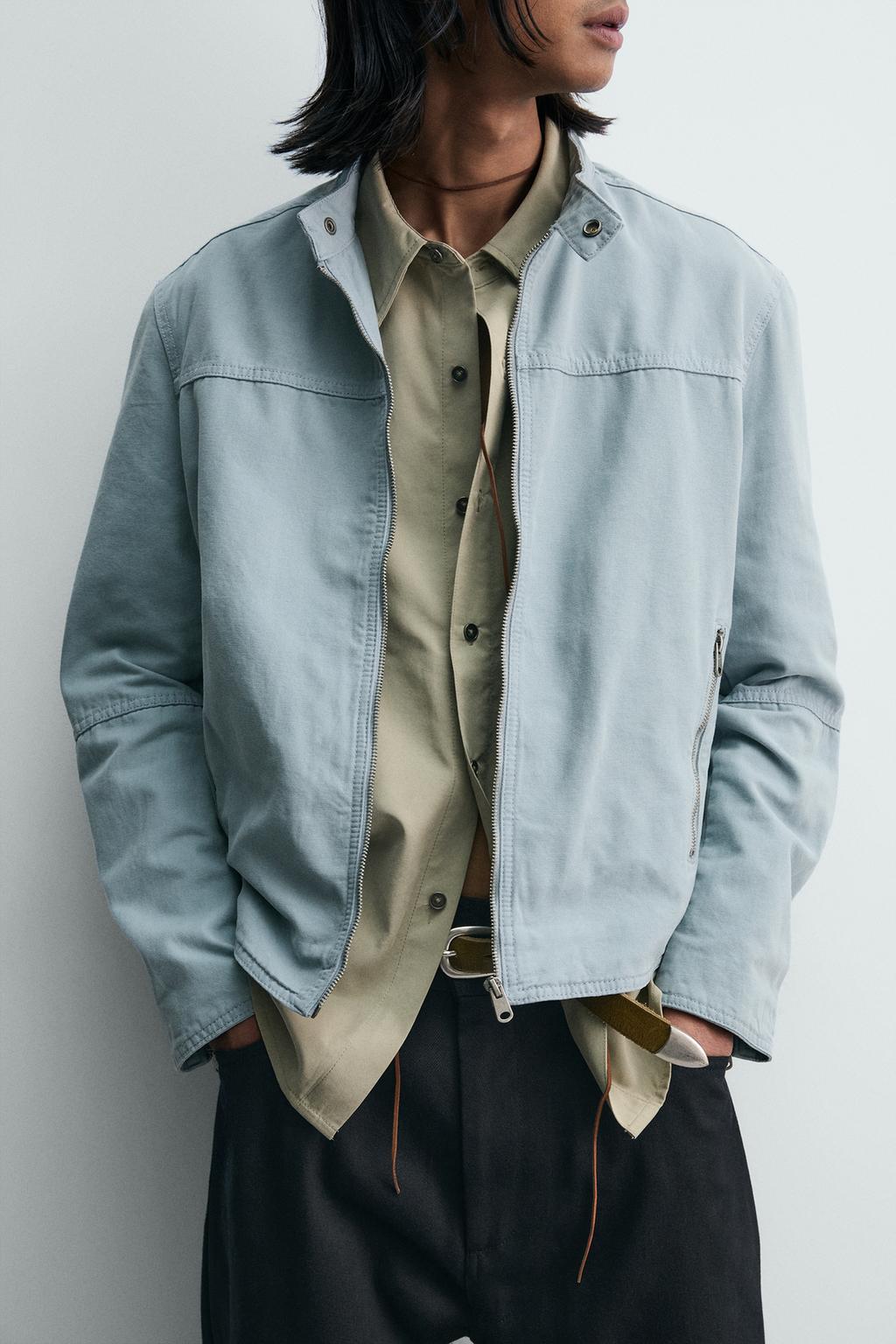 КУРТКА СВОБОДНОГО КРОЯ ИЗ ХЛОПКА С ЭФФЕКТОМ ПОТЕРТОСТИ