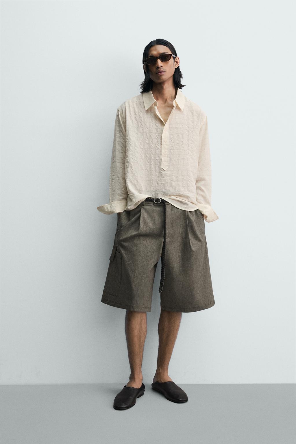 ПОЛО JACQUARD В КЛЕТКУ С ЖАТЫМ ЭФФЕКТОМ