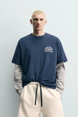 Футболка с контрастным морским принтом