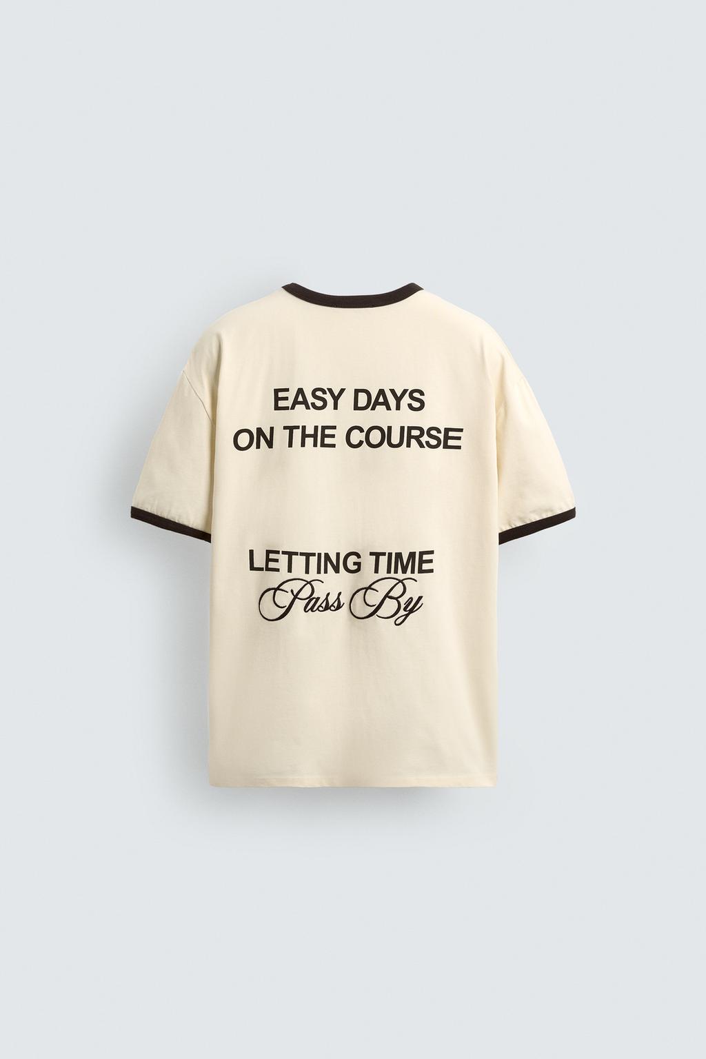 ФУТБОЛКА В РУБЧИК С КОНТРАСТНЫМИ НАДПИСЯМИ