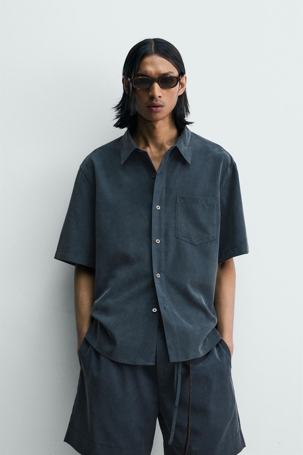 РУБАШКА  С ЭФФЕКТОМ ПОТЕРТОСТИ