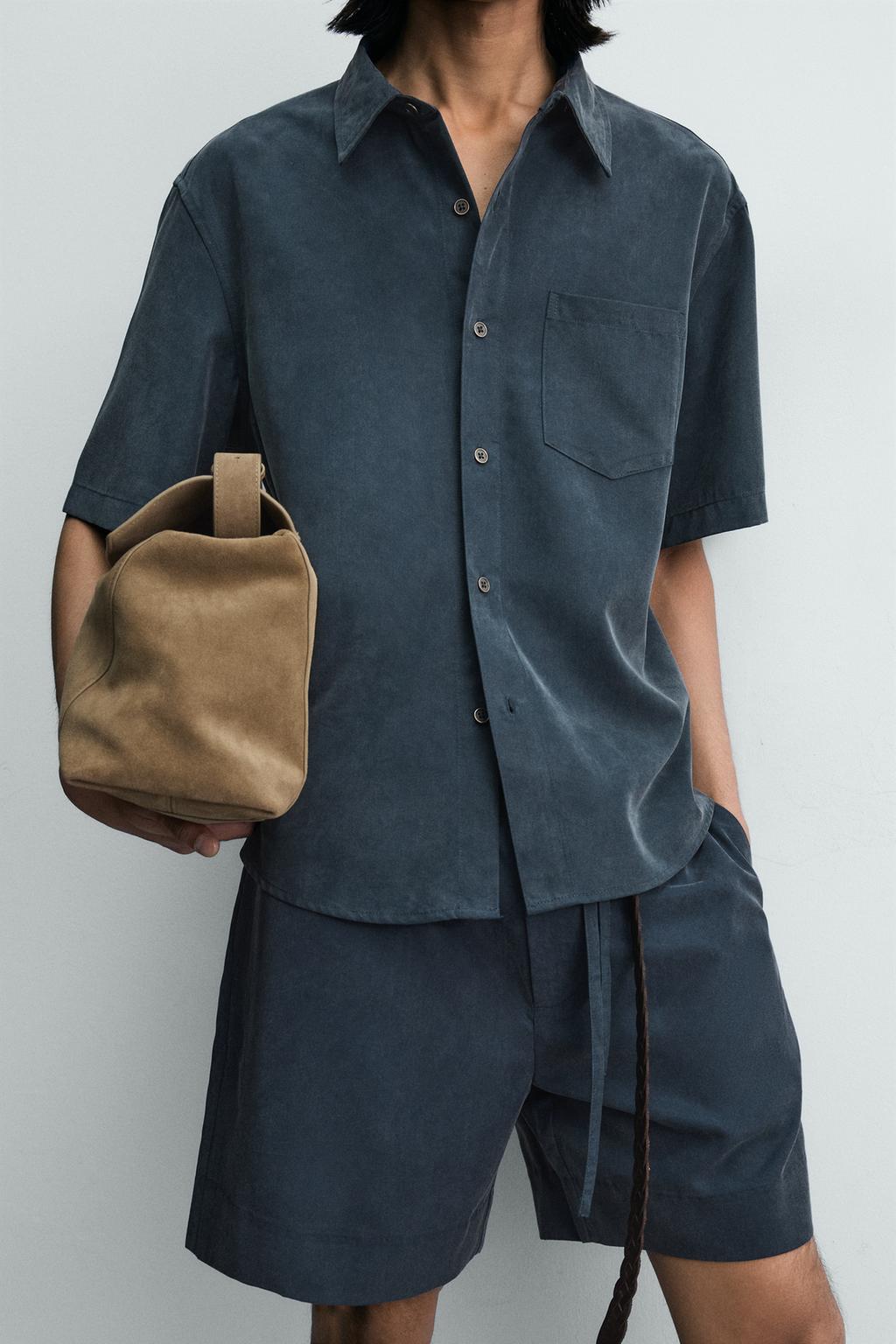 РУБАШКА  С ЭФФЕКТОМ ПОТЕРТОСТИ