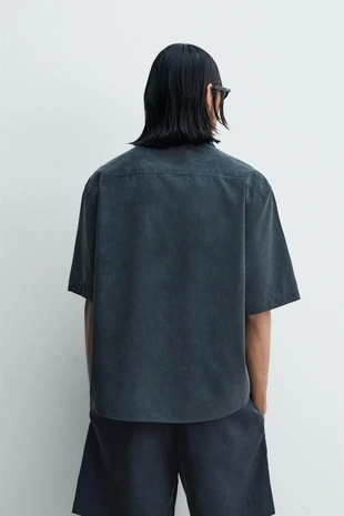 Рубашка  с эффектом потертости- Заказать в России