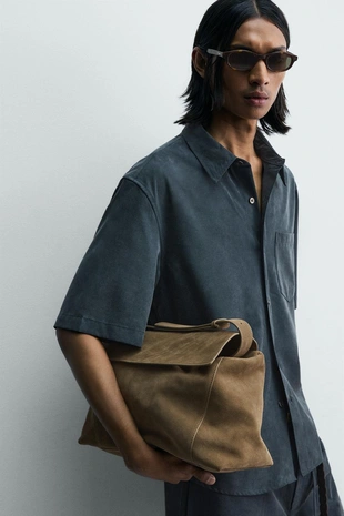 Рубашка  с эффектом потертости- Заказать в России