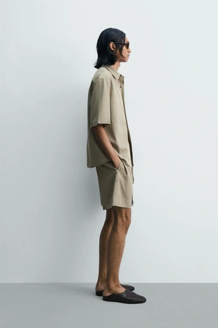 Рубашка  с эффектом потертости- Заказать в России