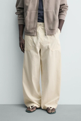 Брюки  в контрастную полоску- Заказать в России