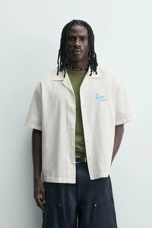 Рубашка  из лиоцелла и хлопка с принтом