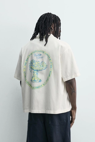 Рубашка  из лиоцелла и хлопка с принтом