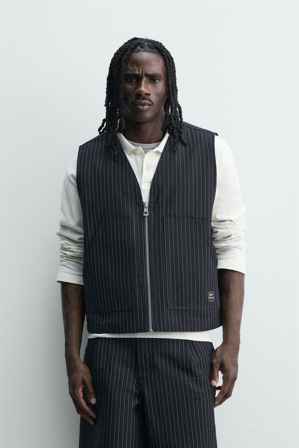 ДЖИНСОВЫЙ ЖИЛЕТ В ПОЛОСКУ