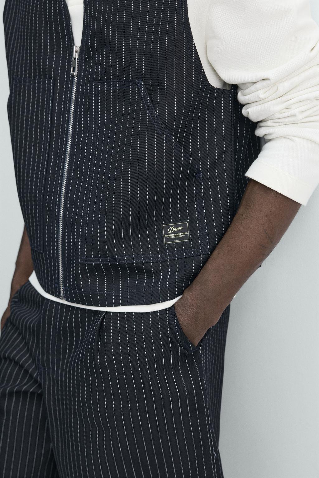 ДЖИНСОВЫЙ ЖИЛЕТ В ПОЛОСКУ