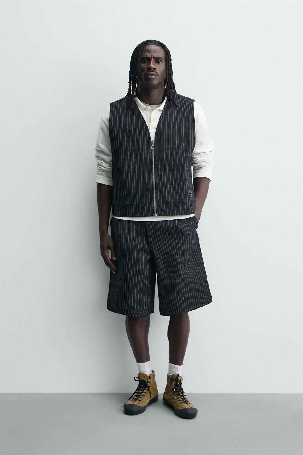 ДЖИНСОВЫЙ ЖИЛЕТ В ПОЛОСКУ