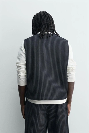 Джинсовый жилет в полоску- Заказать в России