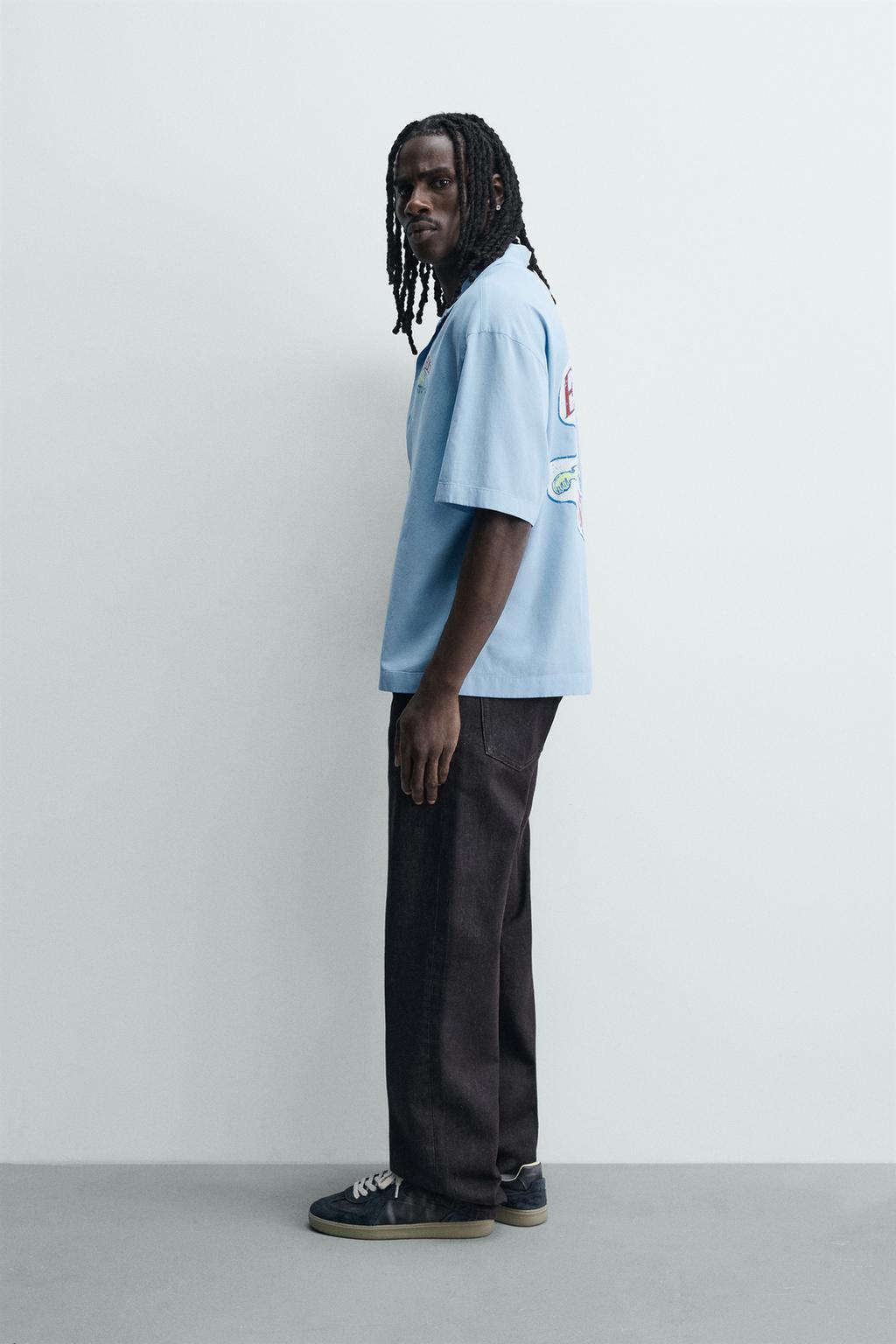 РУБАШКА СВОБОДНОГО КРОЯ ИЗ ЛИОЦЕЛЛА И ХЛОПКА С ПРИНТОМ