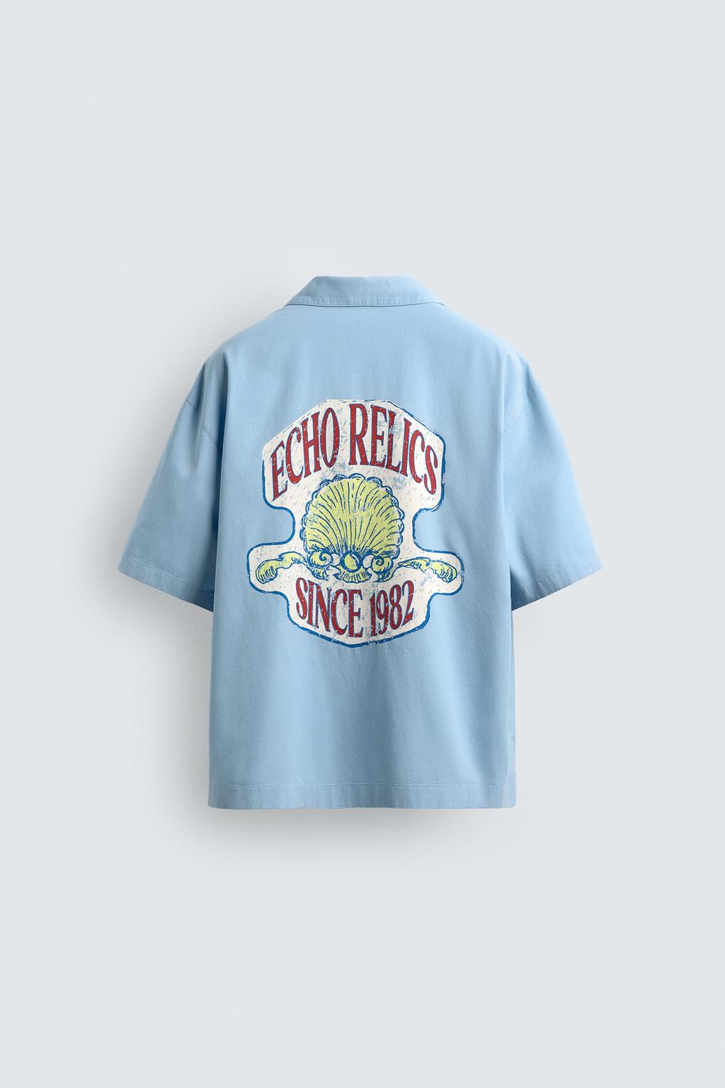 РУБАШКА СВОБОДНОГО КРОЯ ИЗ ЛИОЦЕЛЛА И ХЛОПКА С ПРИНТОМ