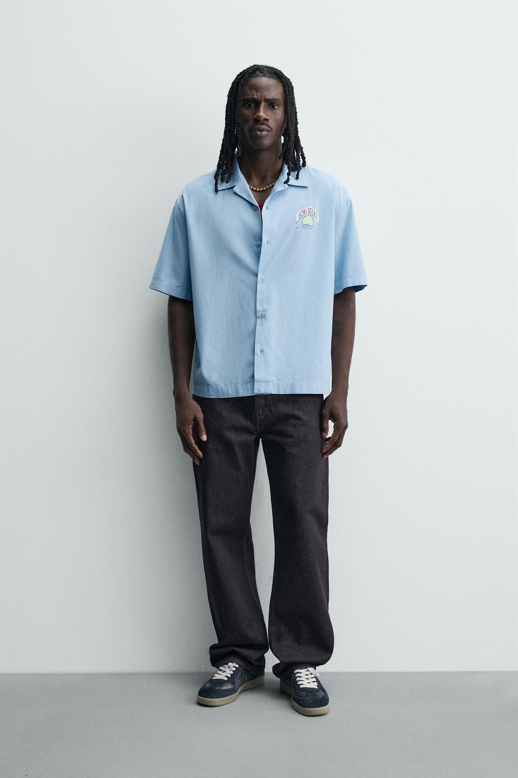 РУБАШКА СВОБОДНОГО КРОЯ ИЗ ЛИОЦЕЛЛА И ХЛОПКА С ПРИНТОМ