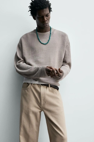 Свитер из 100% льна стандартной посадки- Заказать в России