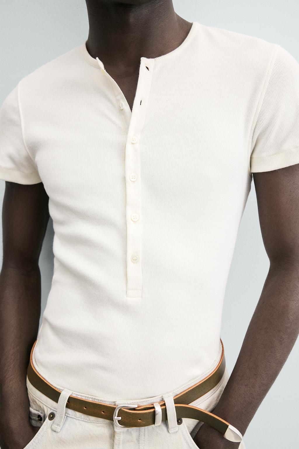 ФУТБОЛКА В РУБЧИК С ВОРОТНИКОМ НА ПУГОВИЦАХ