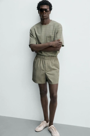 Укороченные шорты из высокотехнологичной ткани- Заказать в России