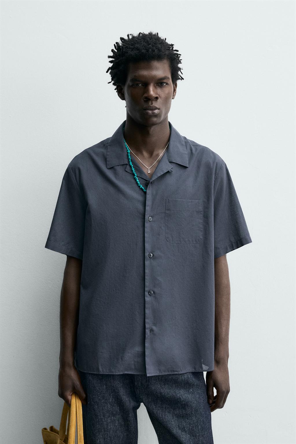 РУБАШКА стандартной посадки ИЗ ХЛОПКОВОГО ВУАЛЯ