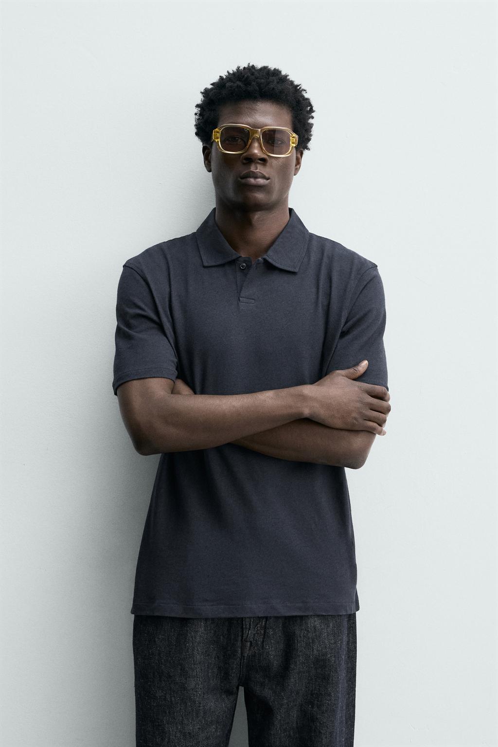 ПОЛО стандартной посадки ИЗ ХЛОПКА И ЛЬНА