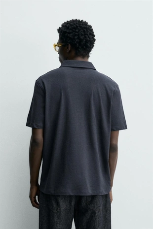 Поло стандартной посадки из хлопка и льна