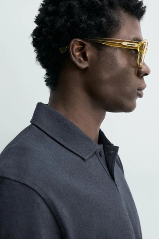 Поло стандартной посадки из хлопка и льна- Заказать в России