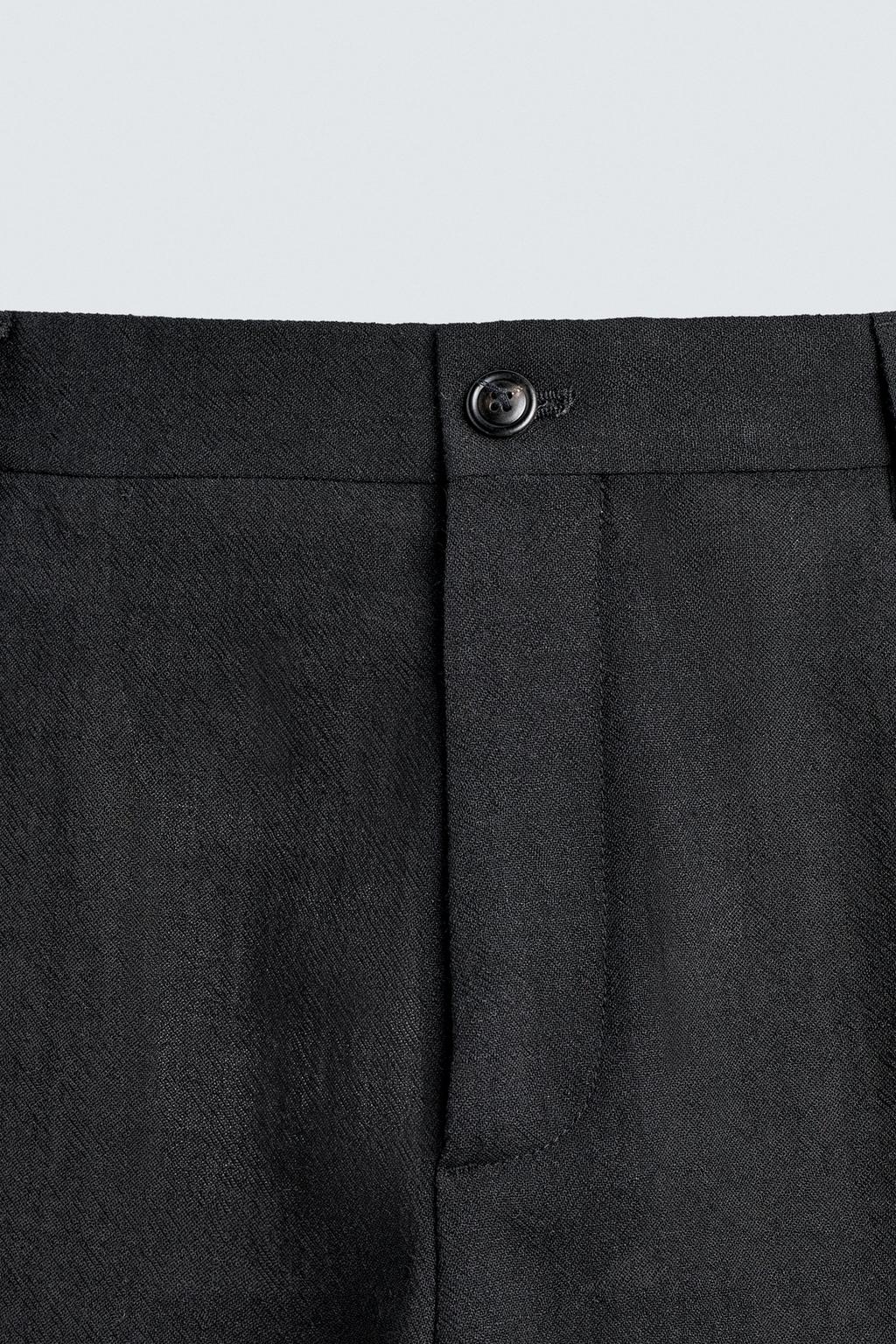 КОСТЮМНЫЕ БРЮКИ ИЗ 100% ШЕРСТИ С РЕЛЬЕФНОЙ ТКАНЬЮ