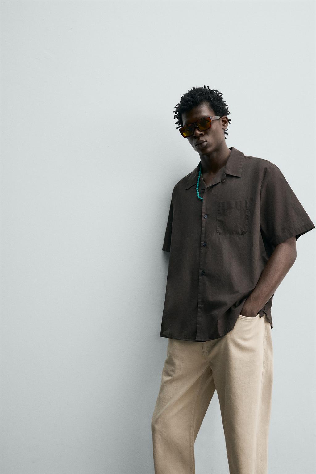 РУБАШКА стандартной посадки ИЗ ХЛОПКОВОГО ВУАЛЯ