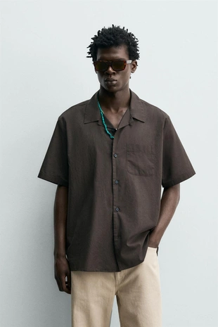 Рубашка стандартной посадки из хлопкового вуаля