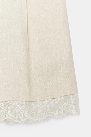 Шорты с защипами и кружевом- Заказать в России