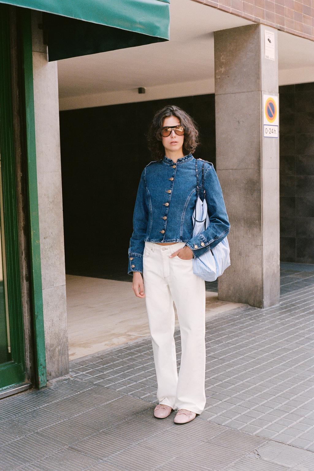 ДЖИНСОВАЯ КУРТКА Z1975 С ЗОЛОТЫМИ ПУГОВИЦАМИ