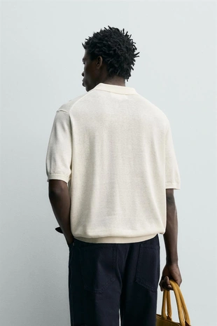 Поло из шелка и льна