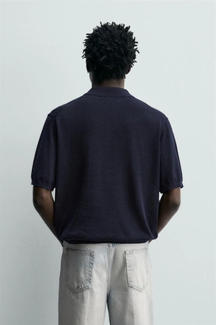 Поло из шелка и льна- Заказать в России