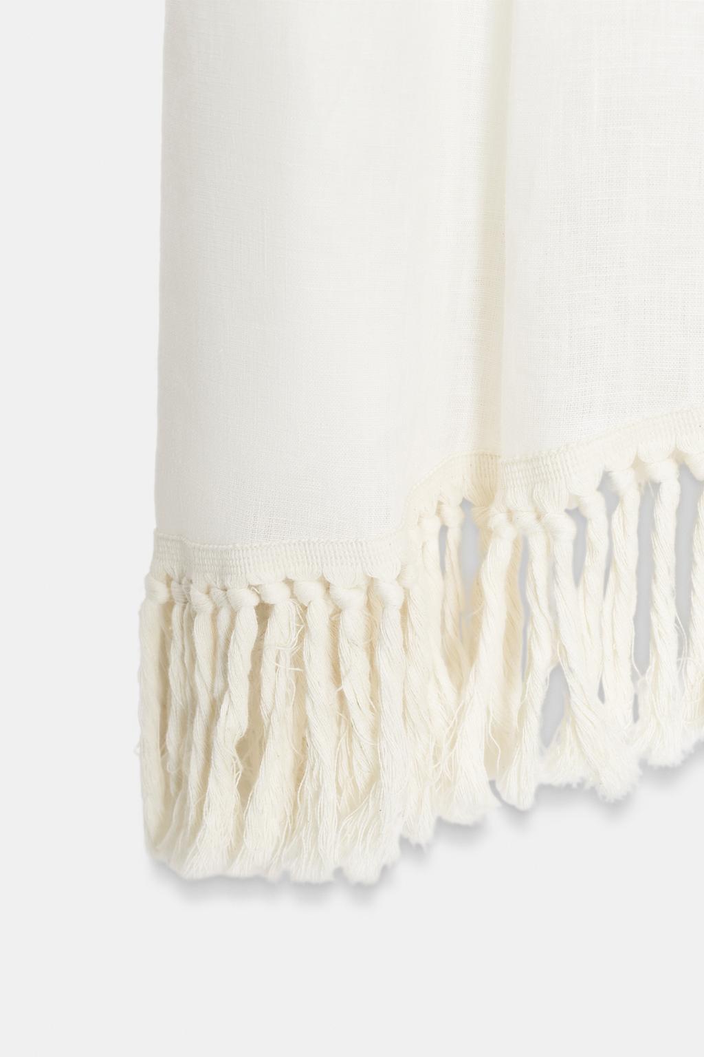 ПЛАТЬЕ ИЗ ЛЬНА С БАХРОМОЙ — коллекция Zara «ZW»