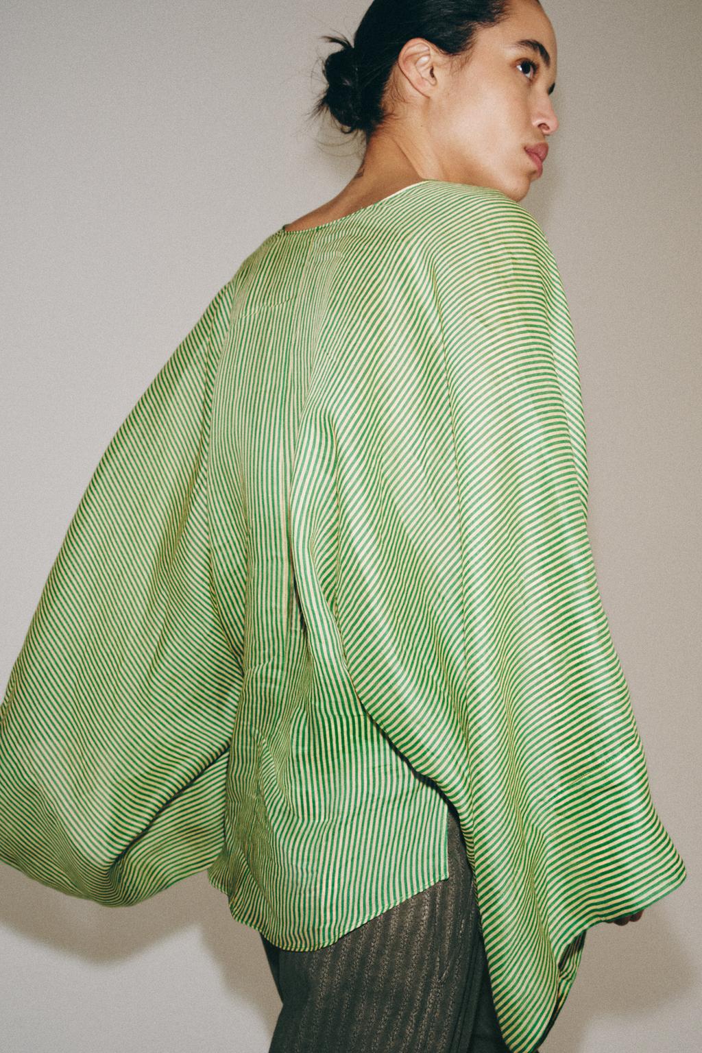 РУБАШКА В ПОЛОСКУ ИЗ РАМИ — коллекция Zara «ZW»