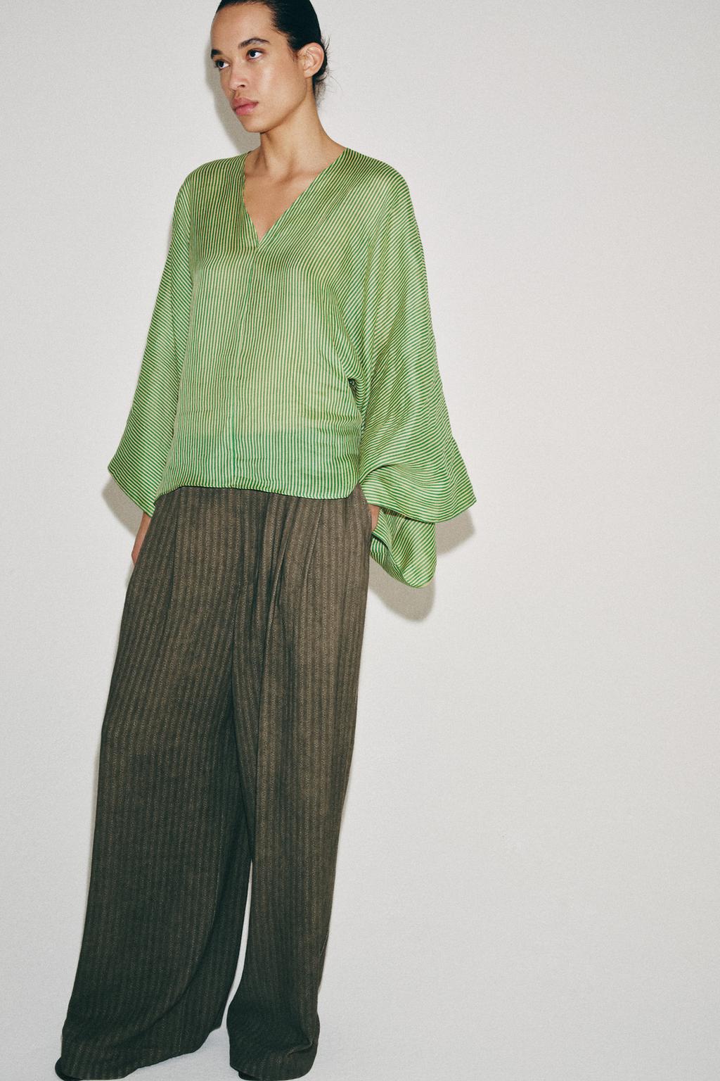 РУБАШКА В ПОЛОСКУ ИЗ РАМИ — коллекция Zara «ZW»