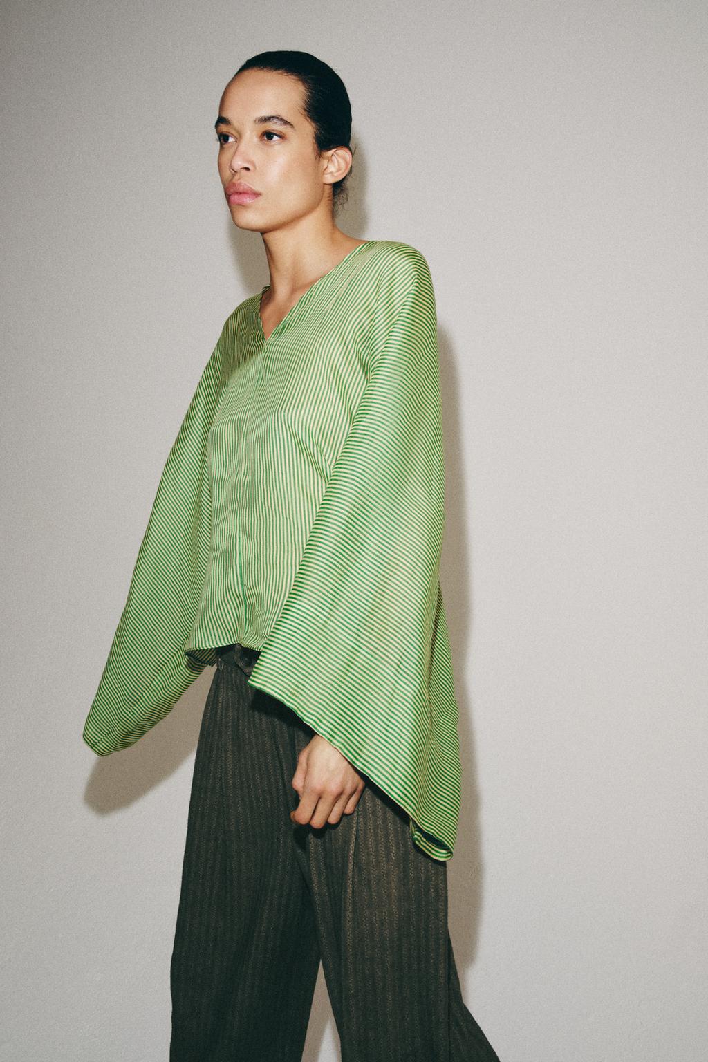 РУБАШКА В ПОЛОСКУ ИЗ РАМИ — коллекция Zara «ZW»