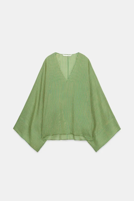 РУБАШКА В ПОЛОСКУ ИЗ РАМИ — коллекция Zara «ZW»