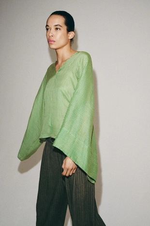 Рубашка в полоску из рами — коллекция Zara «Zw»- Заказать в России