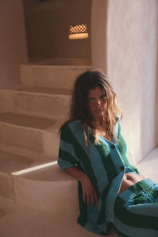 Трикотажное поло в полоску- Заказать в России