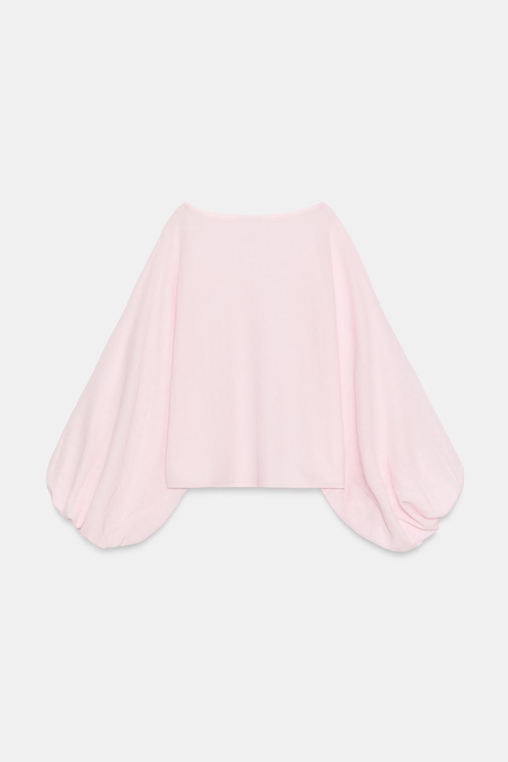 ТРИКОТАЖНЫЙ ТОП С ОБЪЕМНЫМИ РУКАВАМИ