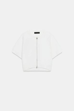 Укороченный кардиган на молнии- Заказать в России