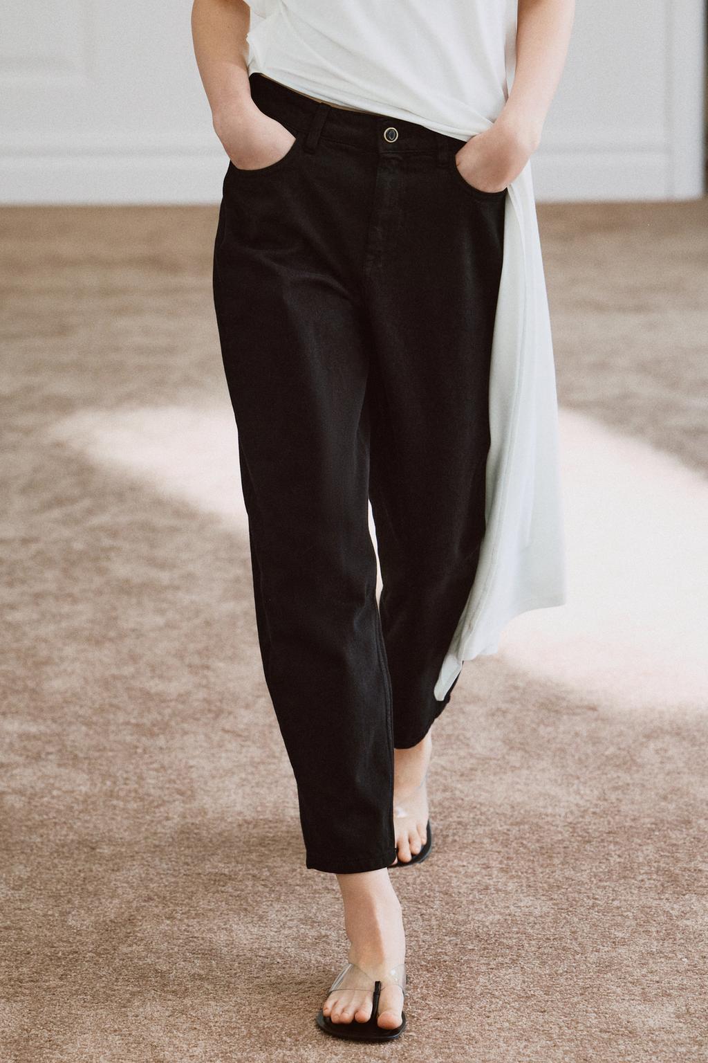 ЗАУЖЕННЫЕ ДЖИНСЫ СО СРЕДНЕЙ ПОСАДКОЙ — ZW COLLECTION