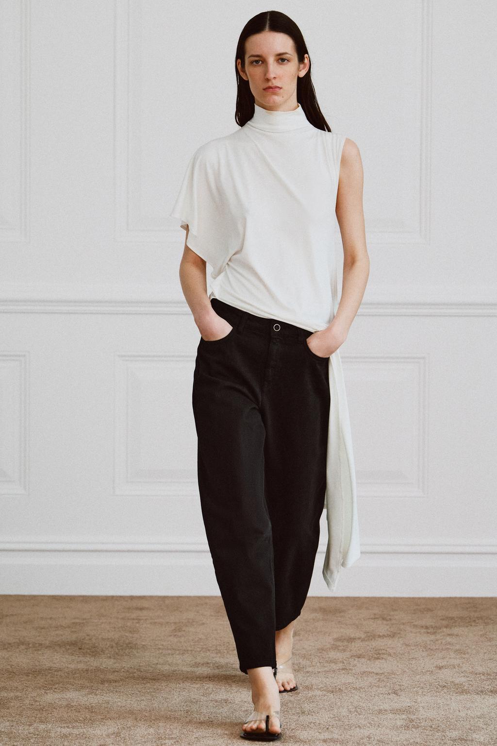 ЗАУЖЕННЫЕ ДЖИНСЫ СО СРЕДНЕЙ ПОСАДКОЙ — ZW COLLECTION