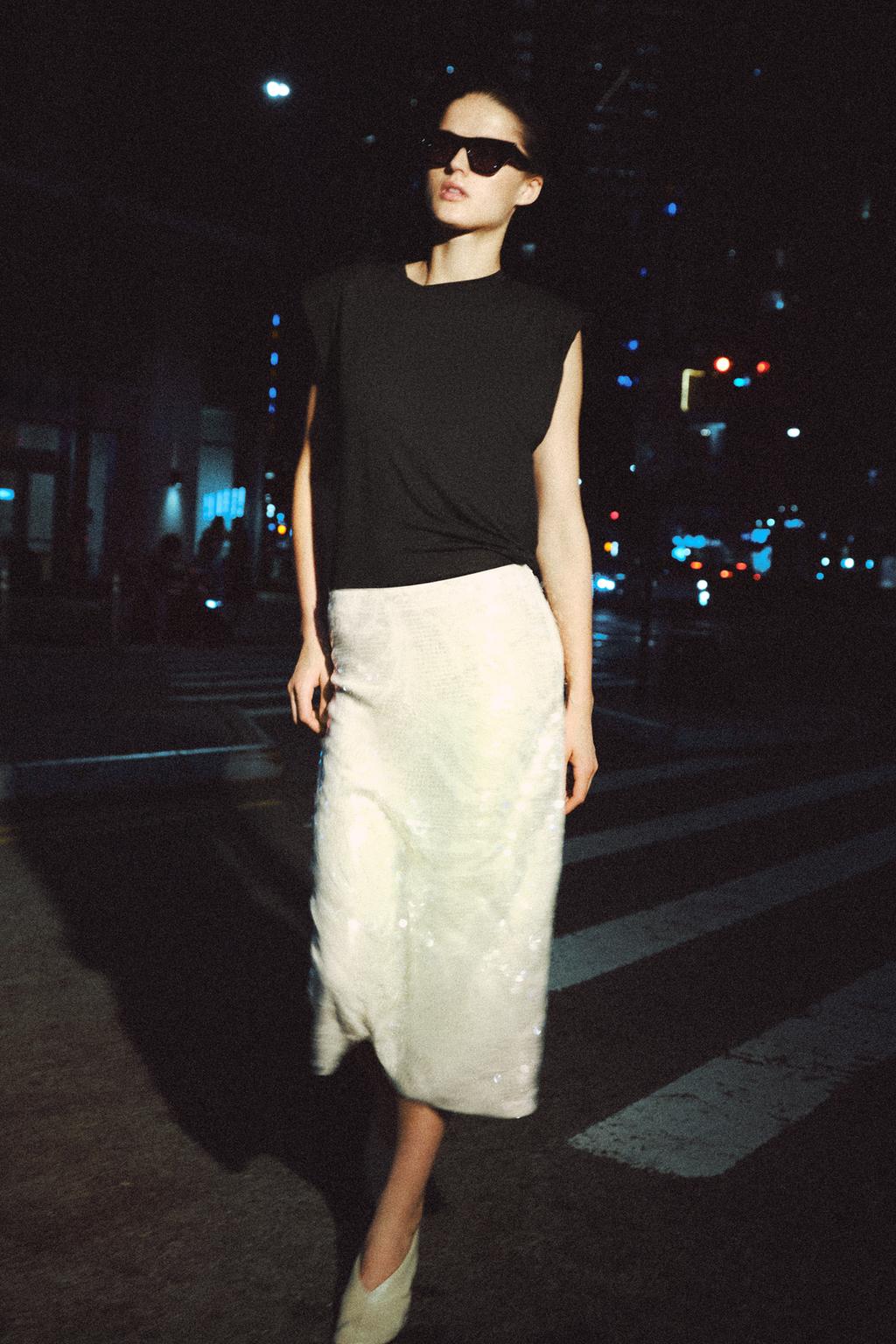 ЮБКА МИДИ С ПАЙЕТКАМИ — ZW COLLECTION