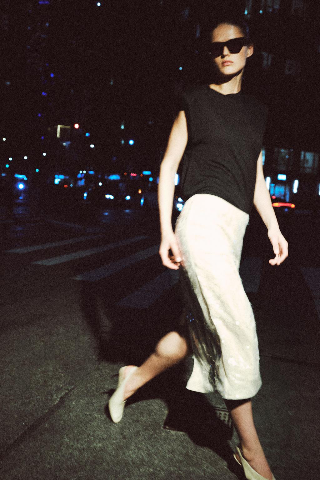 ЮБКА МИДИ С ПАЙЕТКАМИ — ZW COLLECTION