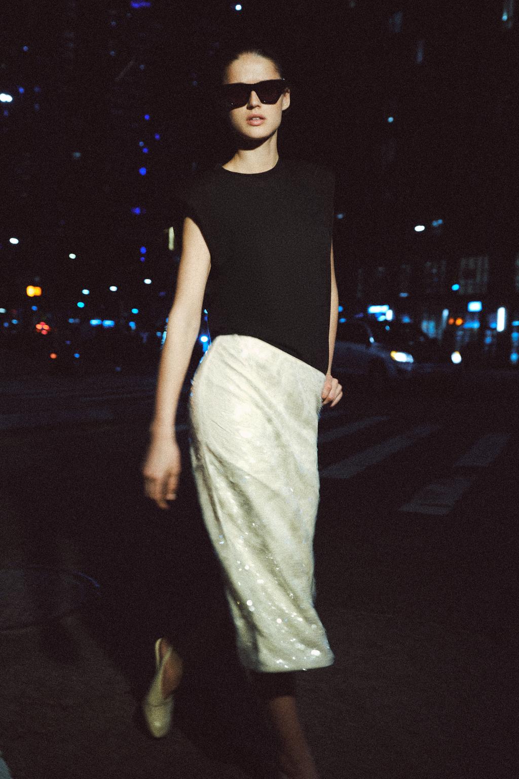 ЮБКА МИДИ С ПАЙЕТКАМИ — ZW COLLECTION