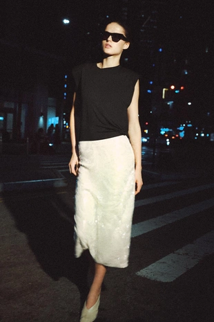 Юбка миди с пайетками — коллекция Zara «Zw»- Заказать в России