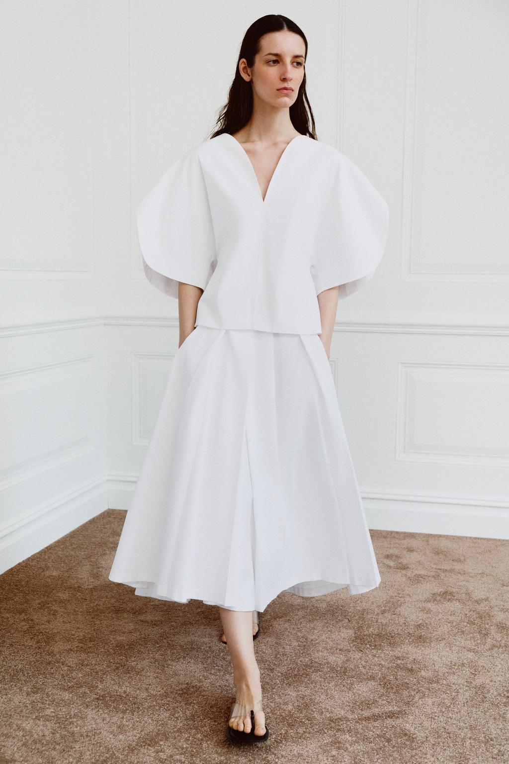 АСИММЕТРИЧНАЯ ЮБКА ИЗ ПОПЛИНА — ZW COLLECTION LIMITED EDITION