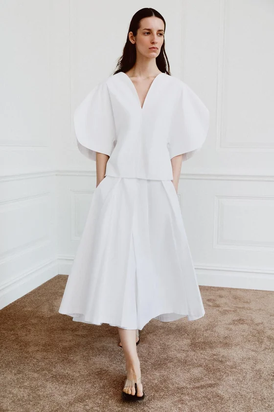 АСИММЕТРИЧНАЯ ЮБКА ИЗ ПОПЛИНА — коллекция Zara «ZW» лимитированная серия